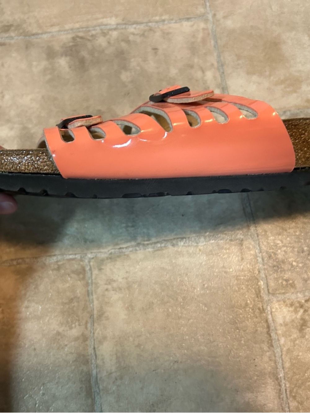 Birkenstock Orange Cutout Double Buckle Sandals - Picture 16 of 17